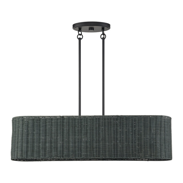 Livex Lighting - 60556-04 - Four Light Linear Chandelier - Weavington - Black