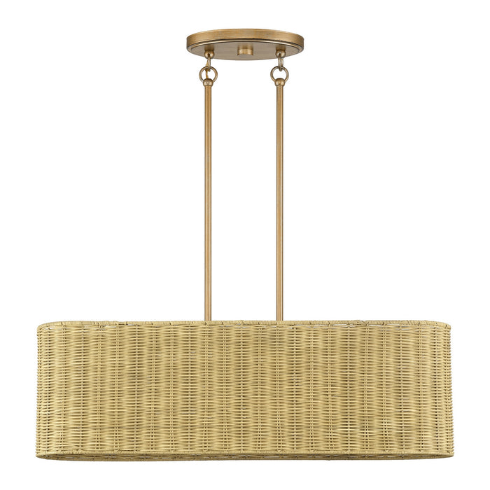 Livex Lighting - 60586-48 - Three Light Linear Chandelier - Weavington - Antique Gold Leaf