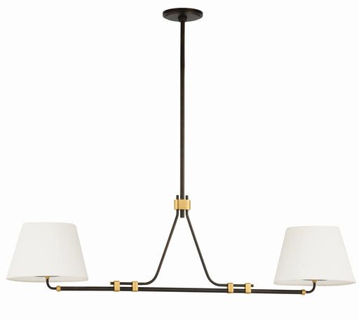 Crown Heights Two Light Linear Pendant Aged Brass