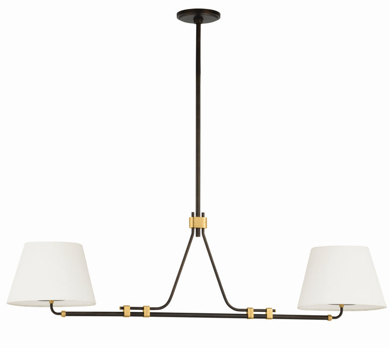 Hudson Valley - 1062-AGB/DB - Two Light Linear Pendant - Crown Heights - Aged Brass