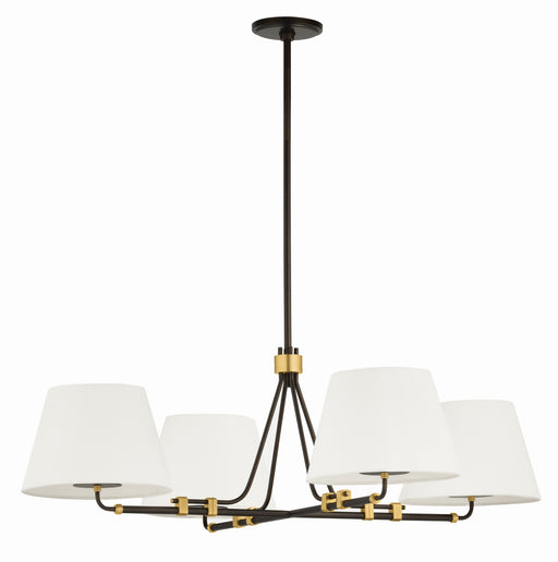 Hudson Valley - 1064-AGB/DB - Four Light Chandelier - Crown Heights - Aged Brass