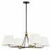 Hudson Valley - 1064-AGB/DB - Four Light Chandelier - Crown Heights - Aged Brass