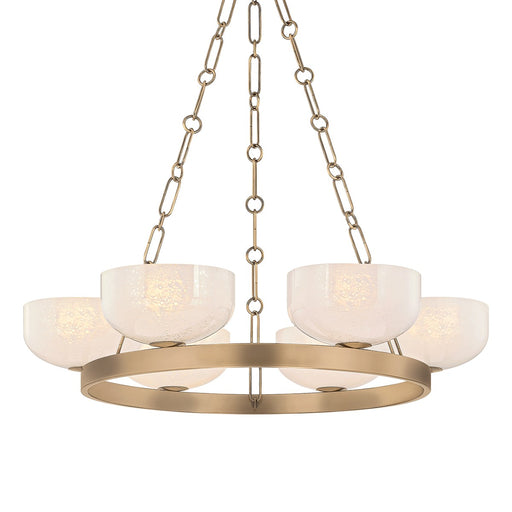 Caelum Six Light Chandelier Patina Brass