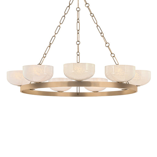 Caelum Nine Light Chandelier Patina Brass