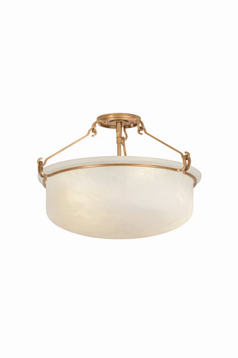 Lowerre Three Light Semi Flush Mount Patina Gold Leaf
