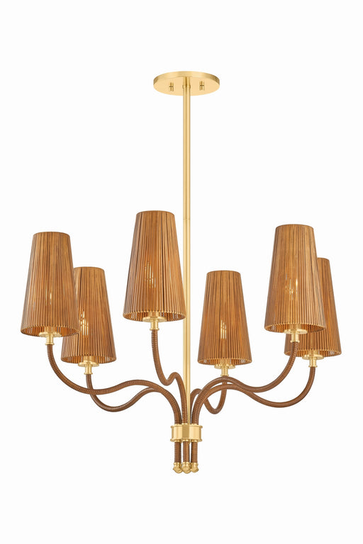 Hudson Valley - 1630-AGB - Six Light Chandelier - Atwood - Aged Brass