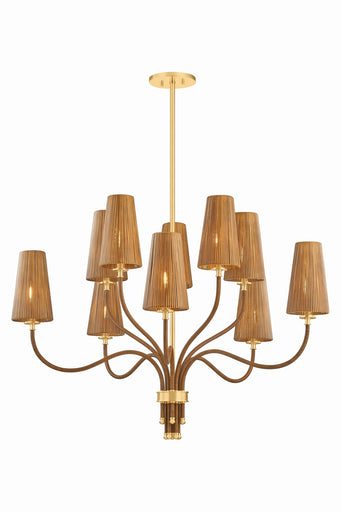 Atwood Ten Light Chandelier Aged Brass
