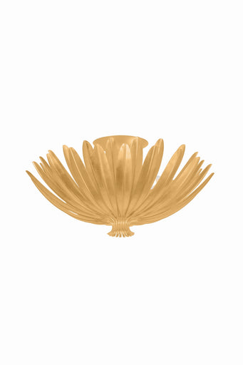 Whitfield Three Light Semi Flush Mount Vintage Gold Leaf