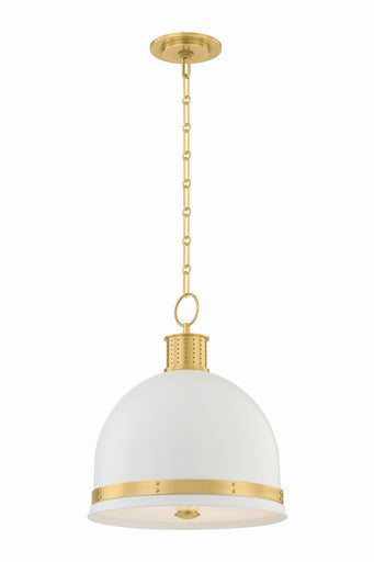 Briscoe Two Light Pendant Aged Brass