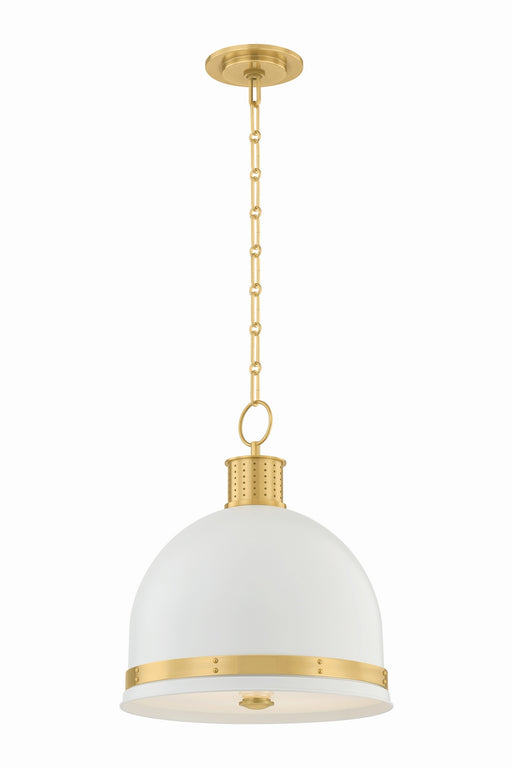 Hudson Valley - 2132-AGB/SWH - Two Light Pendant - Briscoe - Aged Brass