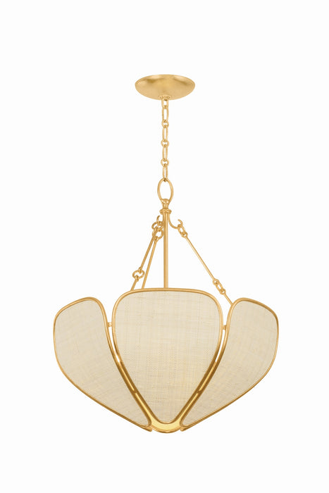 Hudson Valley - 3920-VGL - Three Light Pendant - Bayville - Vintage Gold Leaf