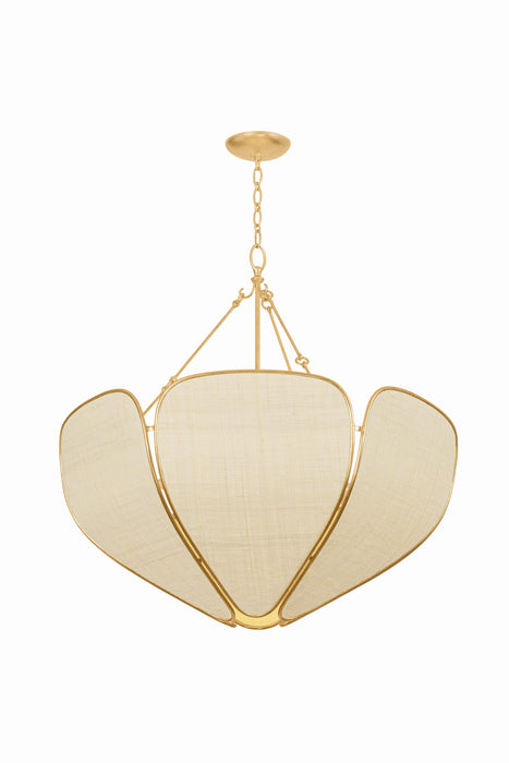 Hudson Valley - 3932-VGL - Six Light Pendant - Bayville - Vintage Gold Leaf