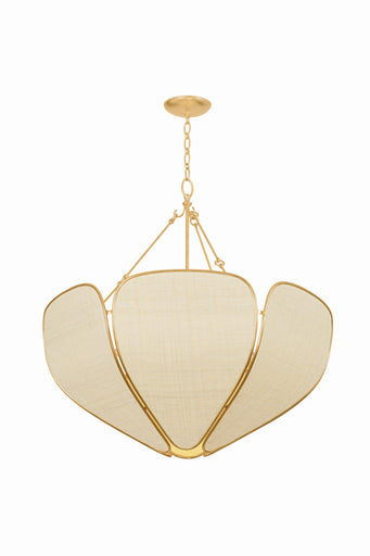 Bayville Six Light Pendant Vintage Gold Leaf