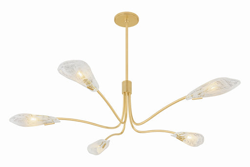 Tenafly Five Light Chandelier Aged Brass