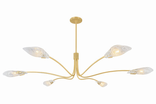 Tenafly Six Light Chandelier Aged Brass