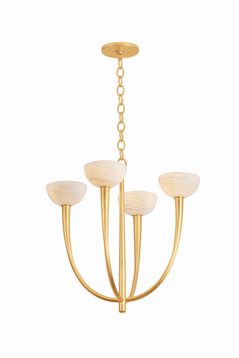 Hudson Valley - 9023-VGL - Four Light Chandelier - Maywood - Vintage Gold Leaf