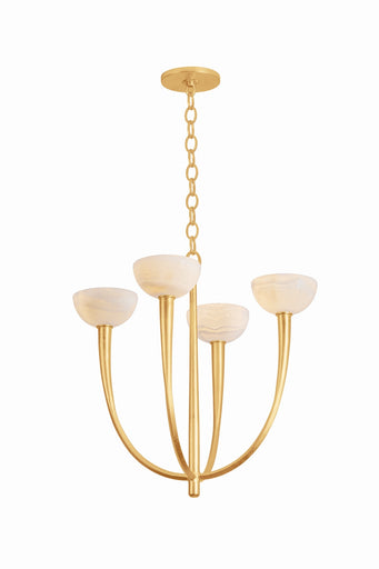Maywood Four Light Chandelier Vintage Gold Leaf