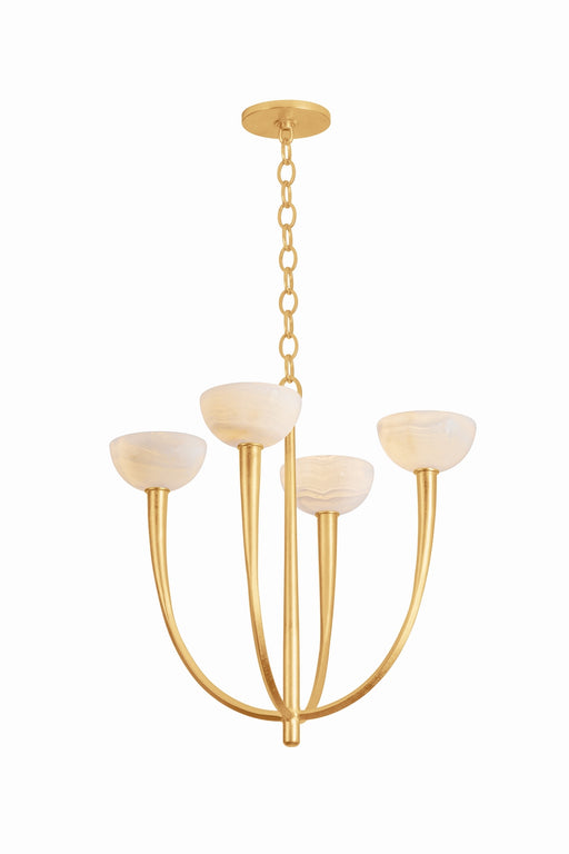 Hudson Valley - 9023-VGL - Four Light Chandelier - Maywood - Vintage Gold Leaf