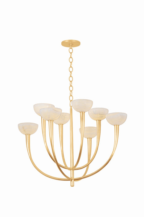 Hudson Valley - 9034-VGL - Eight Light Chandelier - Maywood - Vintage Gold Leaf