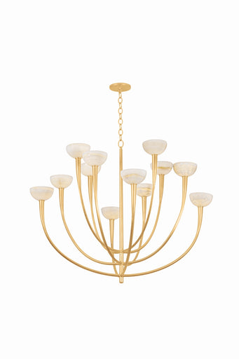 Maywood 12 Light Chandelier Vintage Gold Leaf