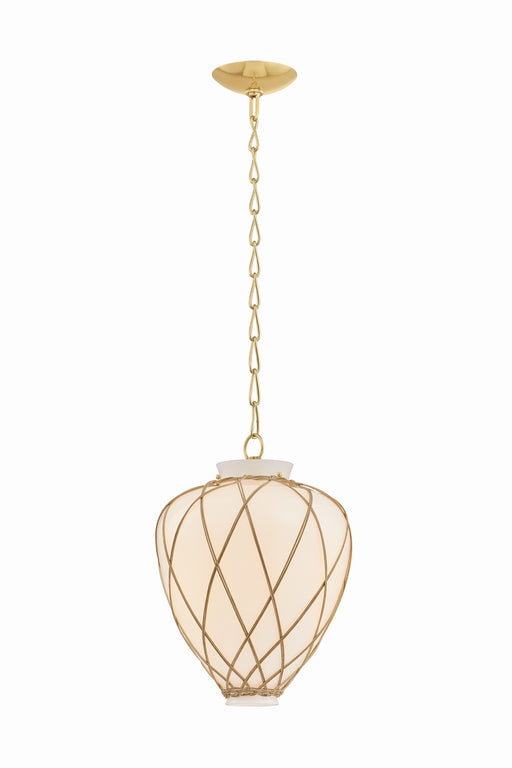 Hudson Valley - 9213-AGB - One Light Pendant - Apple Valley - Aged Brass