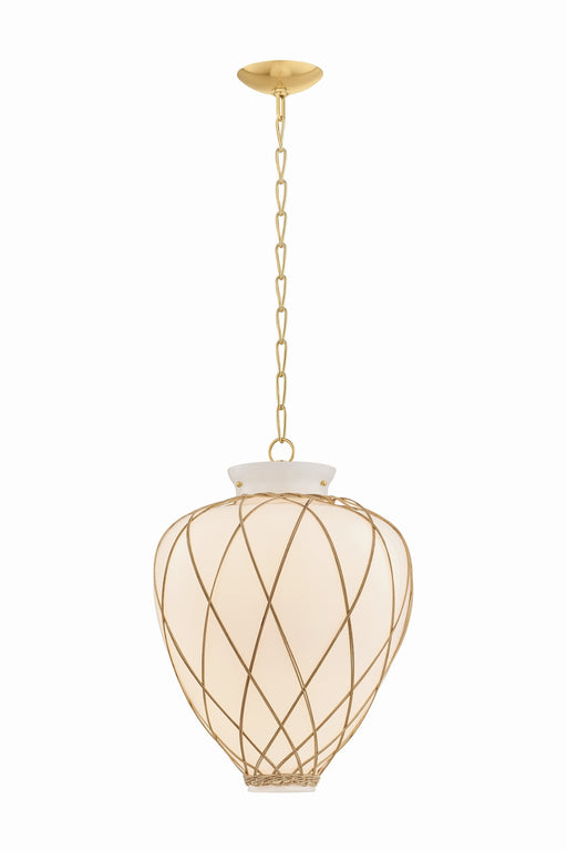 Hudson Valley - 9217-AGB - One Light Pendant - Apple Valley - Aged Brass