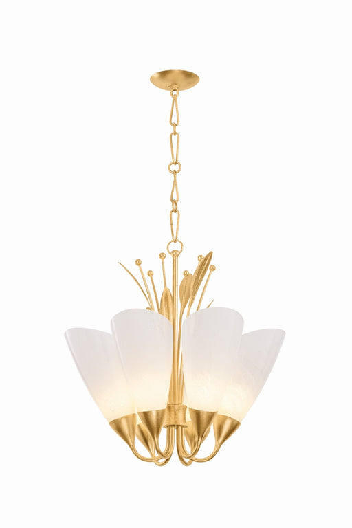 Hudson Valley - 9526-VGL - Six Light Chandelier - Forest Glen - Vintage Gold Leaf