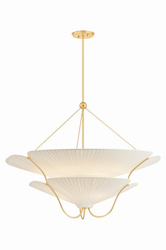 Gerhard Nine Light Chandelier Aged Brass