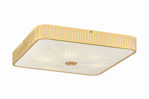 Henri Six Light Semi Flush Mount Aged Brass