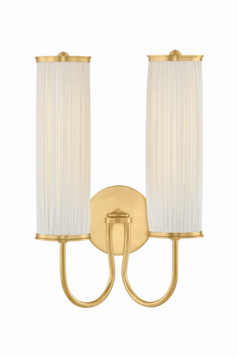Hudson Valley - AH5017-AGB - Two Light Wall Sconce - Elaine - Aged Brass