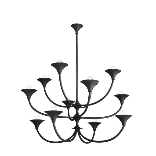 Larkin 12 Light Chandelier Black Gesso