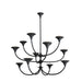 Arteriors - DLI09 - 12 Light Chandelier - Larkin - Black Gesso