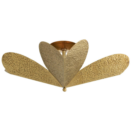 Lucinda Four Light Flush Mount Antique Brass