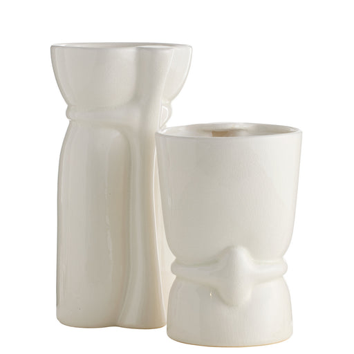 Maud Vases, Set of 2 Ivory Crackle
