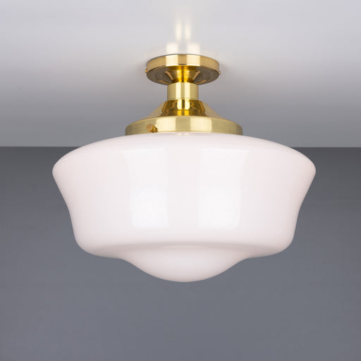 Schoolhouse One Light Flush Mount Polished Brass