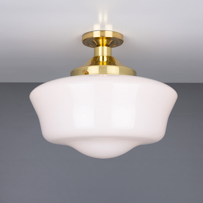 Mullan Lighting - MLCF03POLBRS - One Light Flush Mount - Schoolhouse - Polished Brass