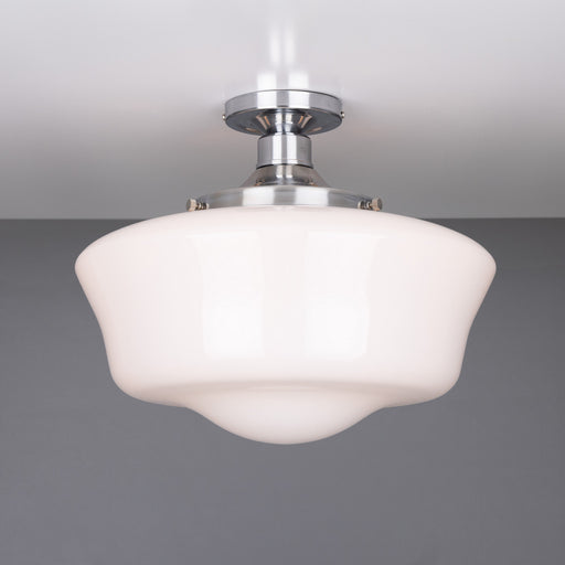 Schoolhouse One Light Flush Mount Polished Chrome