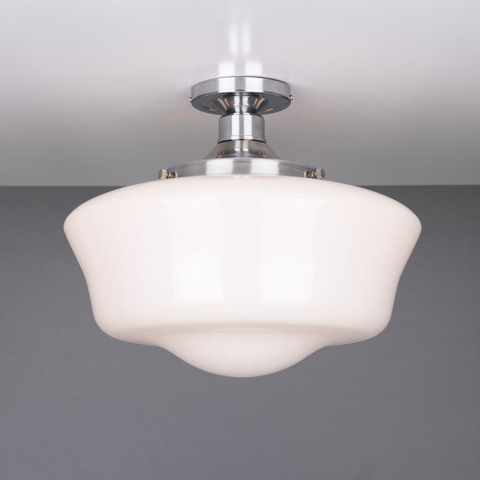 Mullan Lighting - MLCF03POLCHR - One Light Flush Mount - Schoolhouse - Polished Chrome