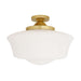 Mullan Lighting - MLCF03SATBRS - One Light Flush Mount - Schoolhouse - Satin Brass