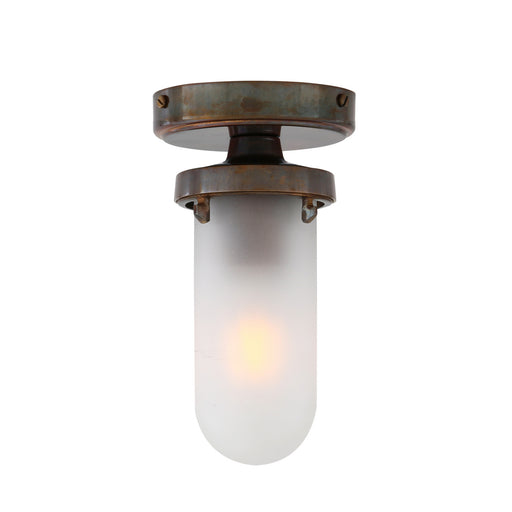 Oregon-B One Light Flush Mount Antique Brass