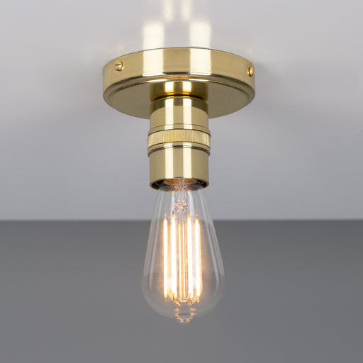 Bexter One Light Flush Mount Polished Brass