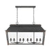 Golden - 0804-LP ABI - Eight Light Linear Pendant - Abingdon - Antique Black Iron