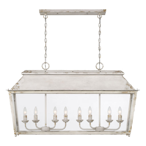 Abingdon Eight Light Linear Pendant Antique Ivory