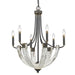 Golden - 0840-6 ABI - Six Light Chandelier - Elwood - Antique Black Iron