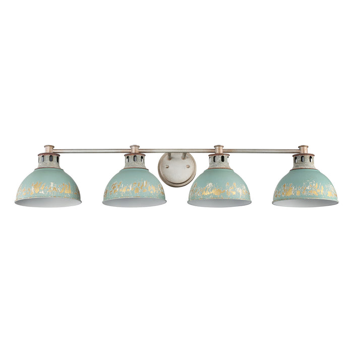Golden - 0865-BA4 AGV-TEAL - Four Light Bath Vanity - Kinsley - Aged Galvanized Steel