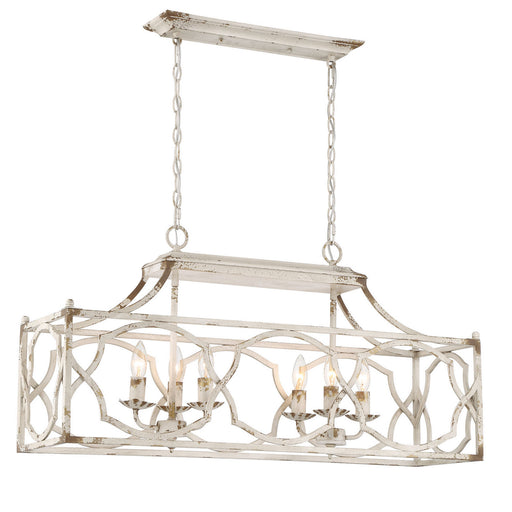 Laurent Six Light Linear Pendant Antique Ivory