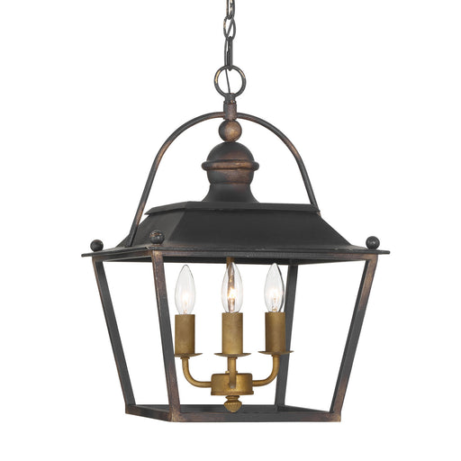 Christoff Three Light Pendant Antique Black Iron