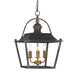 Golden - 0888-3P ABI - Three Light Pendant - Christoff - Antique Black Iron