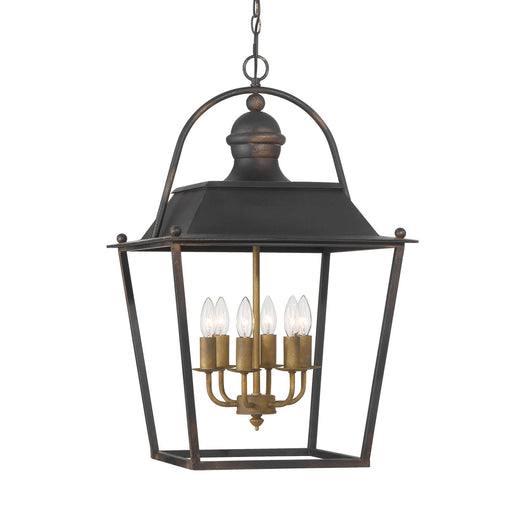 Christoff Six Light Pendant Antique Black Iron