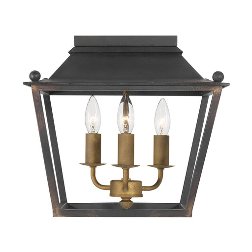 Christoff Three Light Flush Mount Antique Black Iron